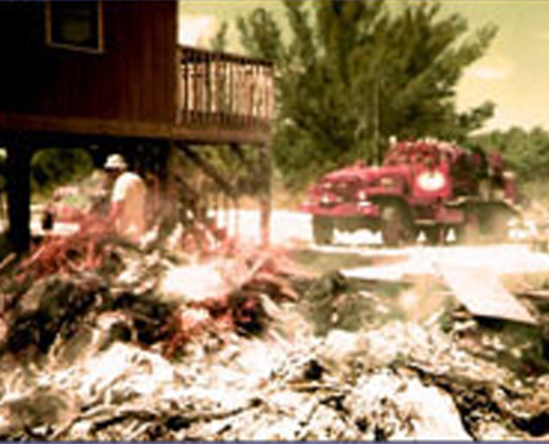"The Burning of Mount McCabe" 1984: Back in the day, a $100 donation to the Firehouse got you a controlled burn to get rid of building debris.